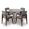 Aliana Walnut Dining Set -  4 Ohio Dark Gray Chairs | MidinMod | TX | Best Furniture stores in Houston