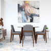 Aliana Walnut Dining Set -  4 Ohio Dark Gray Chairs | MidinMod | TX | Best Furniture stores in Houston