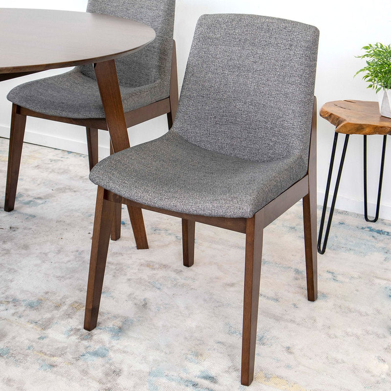 Aliana Walnut Dining Set -  4 Ohio Dark Gray Chairs | MidinMod | TX | Best Furniture stores in Houston