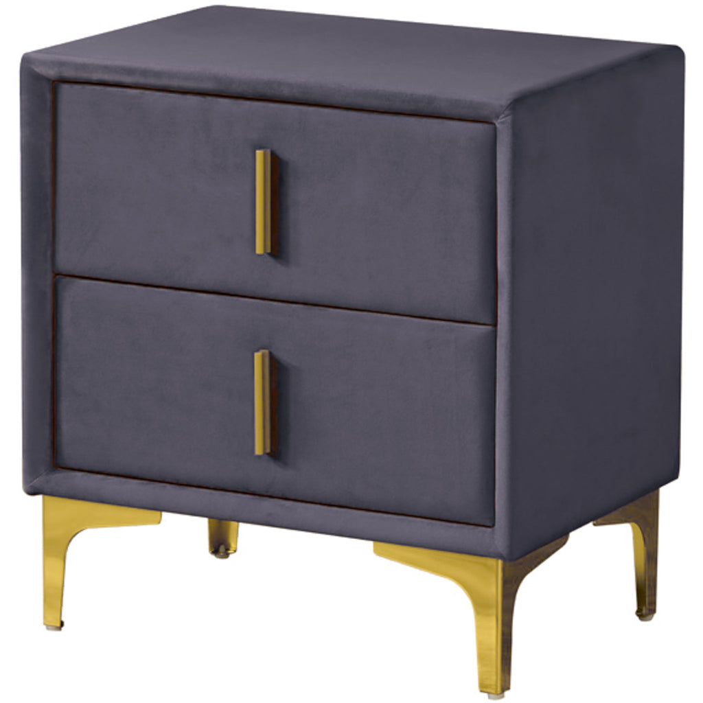 Angela Velvet Night Stand - Grey | MidinMod | Houston TX | Best Furniture stores in Houston