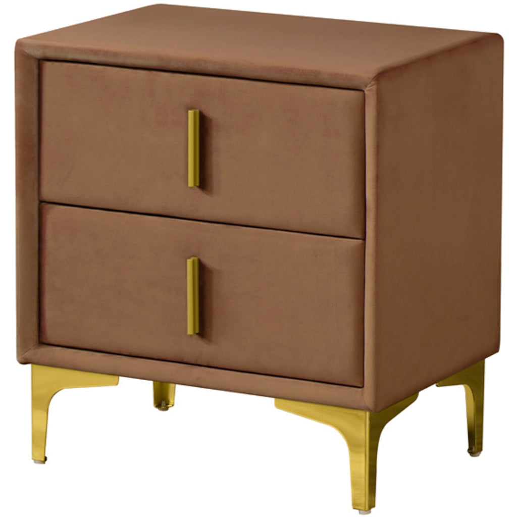 Angela Velvet Night Stand - Cognac | MidinMod | Houston TX | Best Furniture stores in Houston