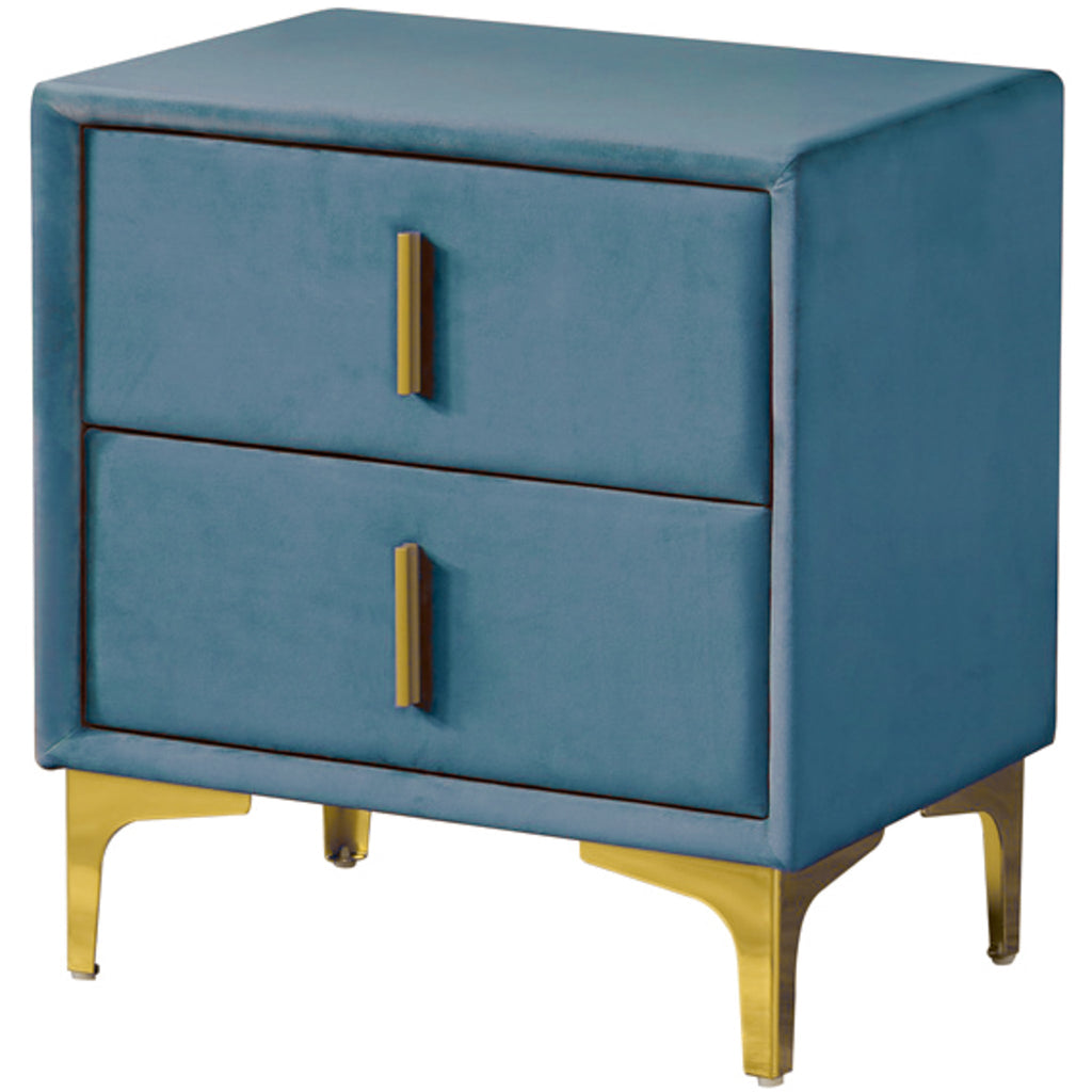 Angela Velvet Night Stand - Sea Blue | MidinMod | Houston TX | Best Furniture stores in Houston