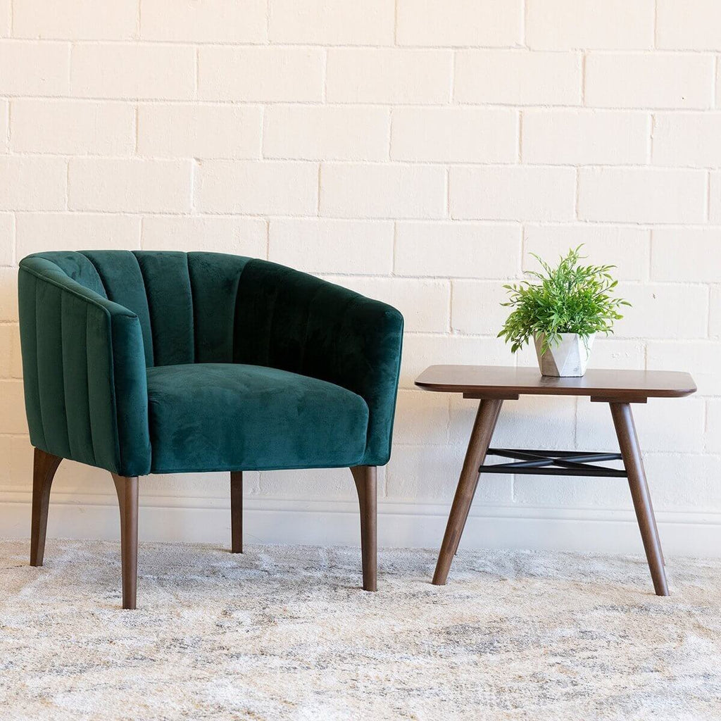 Chloe Lounge Chair (Green Velvet) | Mid in Mod | Houston TX | Best Furniture stores in Houston