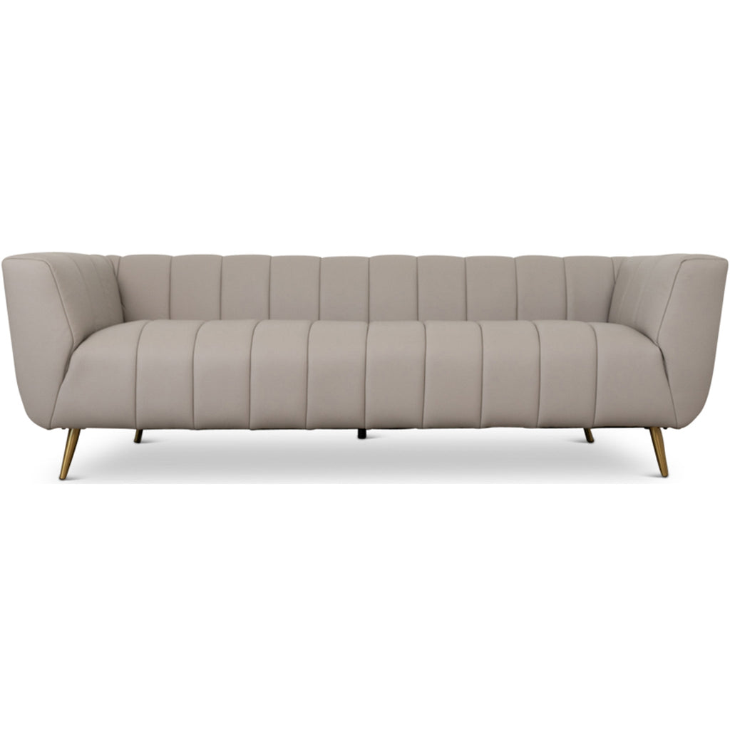 Clodine Sofa | Grey Leather | Mid in Mod | Houston TX | Best Furniture stores in Houston