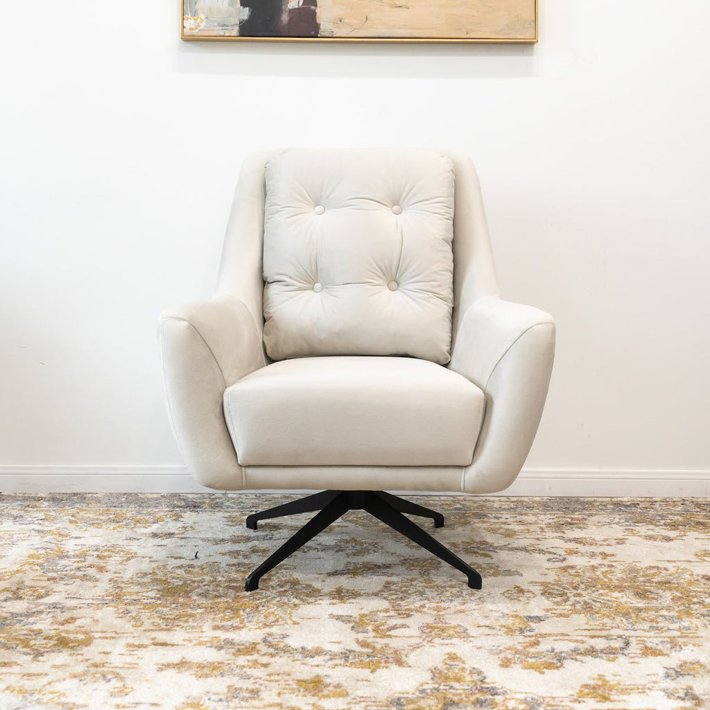 Miranda Lounge Chair (Cream Velvet) | Mid in Mod | Houston TX | Best Furniture stores in Houston