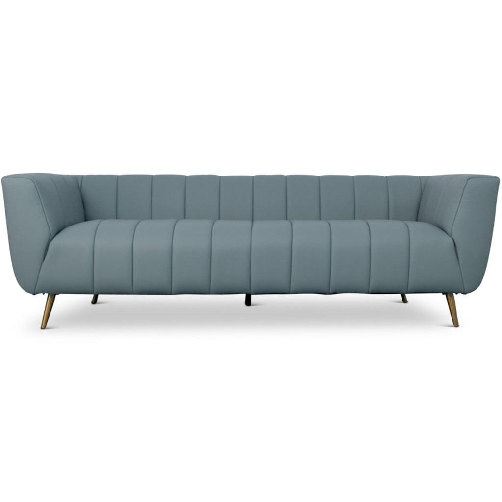 Clodine sofa - Blue Leather | Mid in Mod | Houston TX | Best Furniture stores in Houston