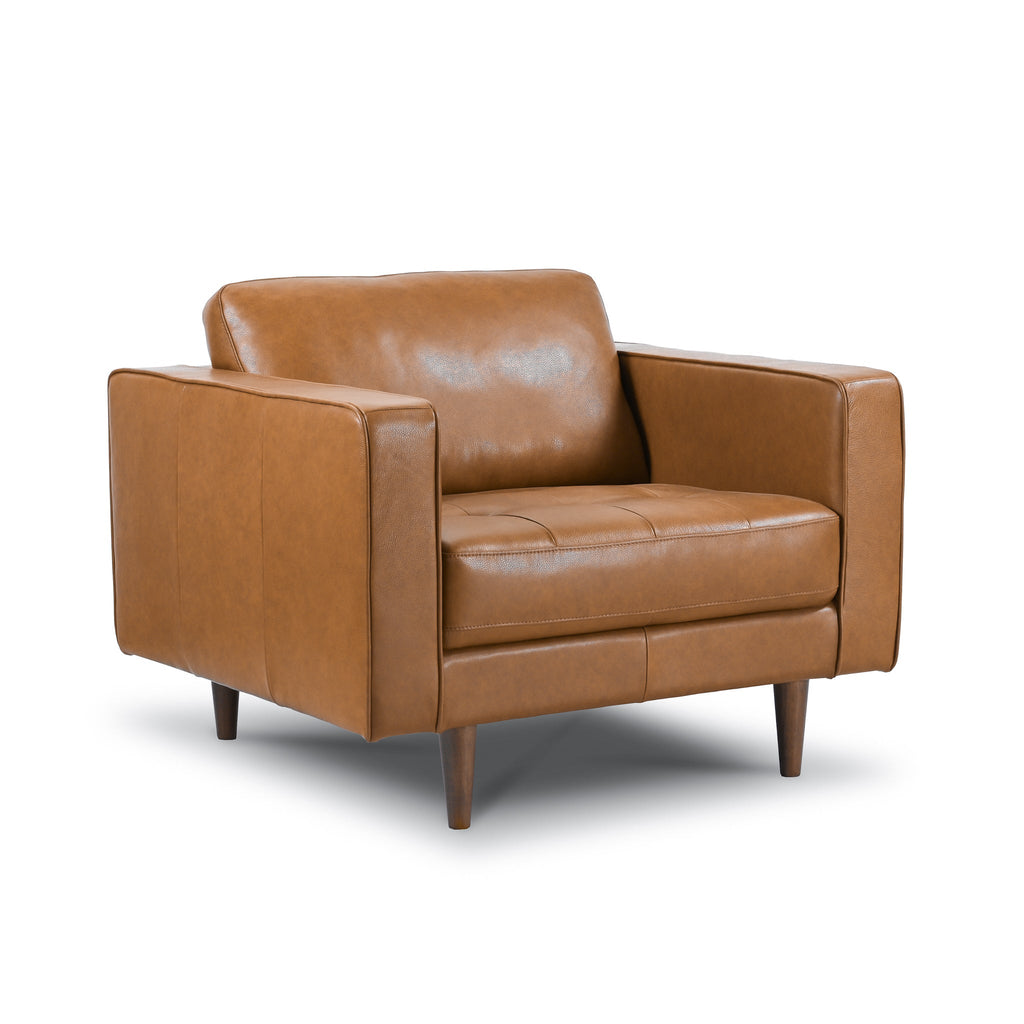 Tessa Tan Leather Lounge Chair  | MidinMod | Houston TX | Best Furniture stores in Houston