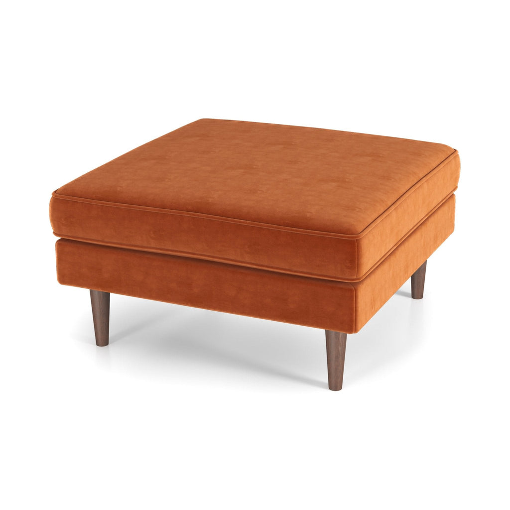 Fordham Ottoman - Burnt orange Velvet | MidinMod | Houston TX | Best Furniture stores in Houston