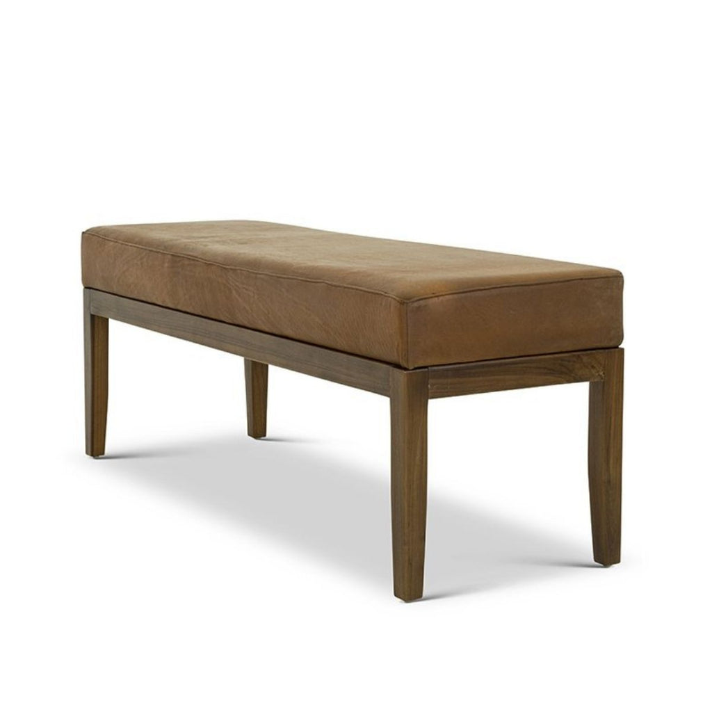 Kampa Leather Bench (Tan) | Mid in Mod | Houston TX | Best Furniture stores in Houston