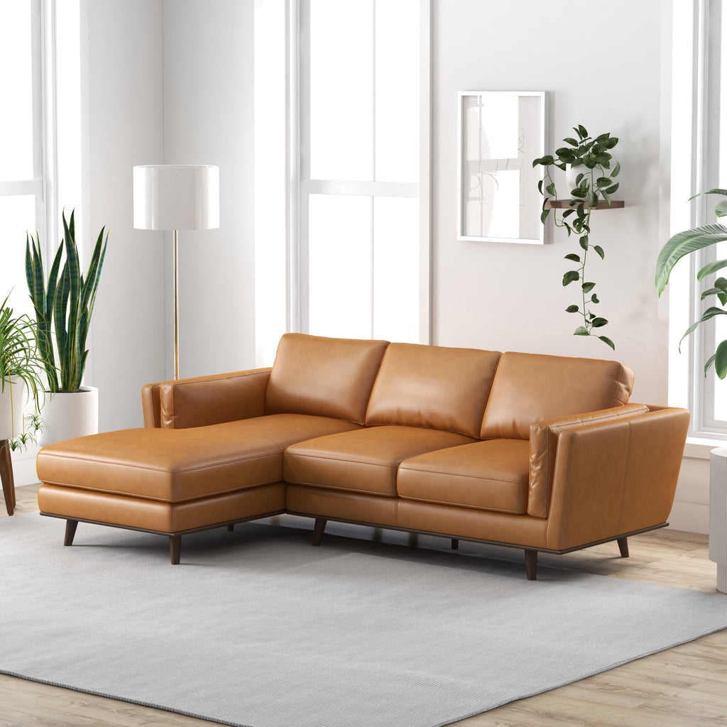 Ferre Leather Sectional Sofa - Left Facing Chaise | MidinMod | Houston TX | Best Furniture stores in Houston