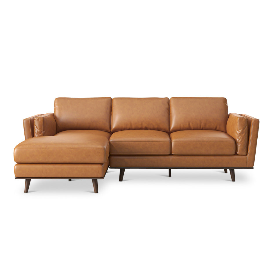 Ferre Leather Sectional Sofa - Left Facing Chaise | MidinMod | Houston TX | Best Furniture stores in Houston