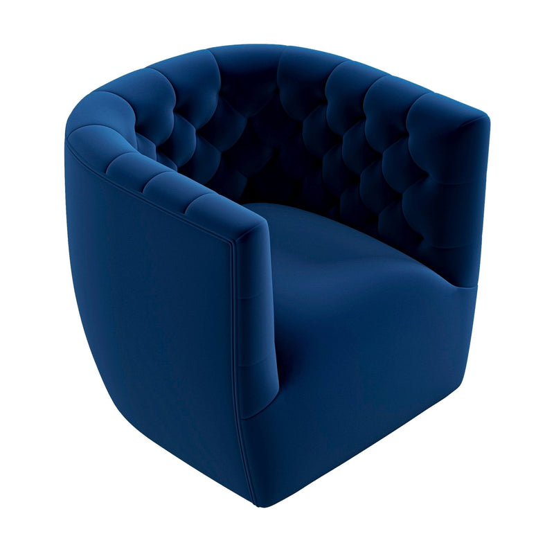 Lotte Swivel Chair (Blue Velvet) | MidinMod | Houston TX | Best Furniture stores in Houston