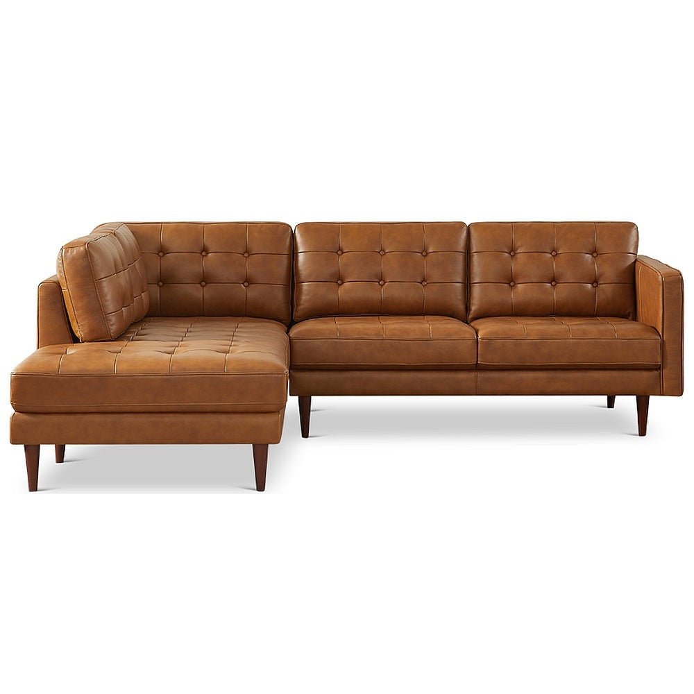 Lugano Leather Sectional Sofa - Left Facing  | Mid in Mod | TX | Best Furniture stores in Houston