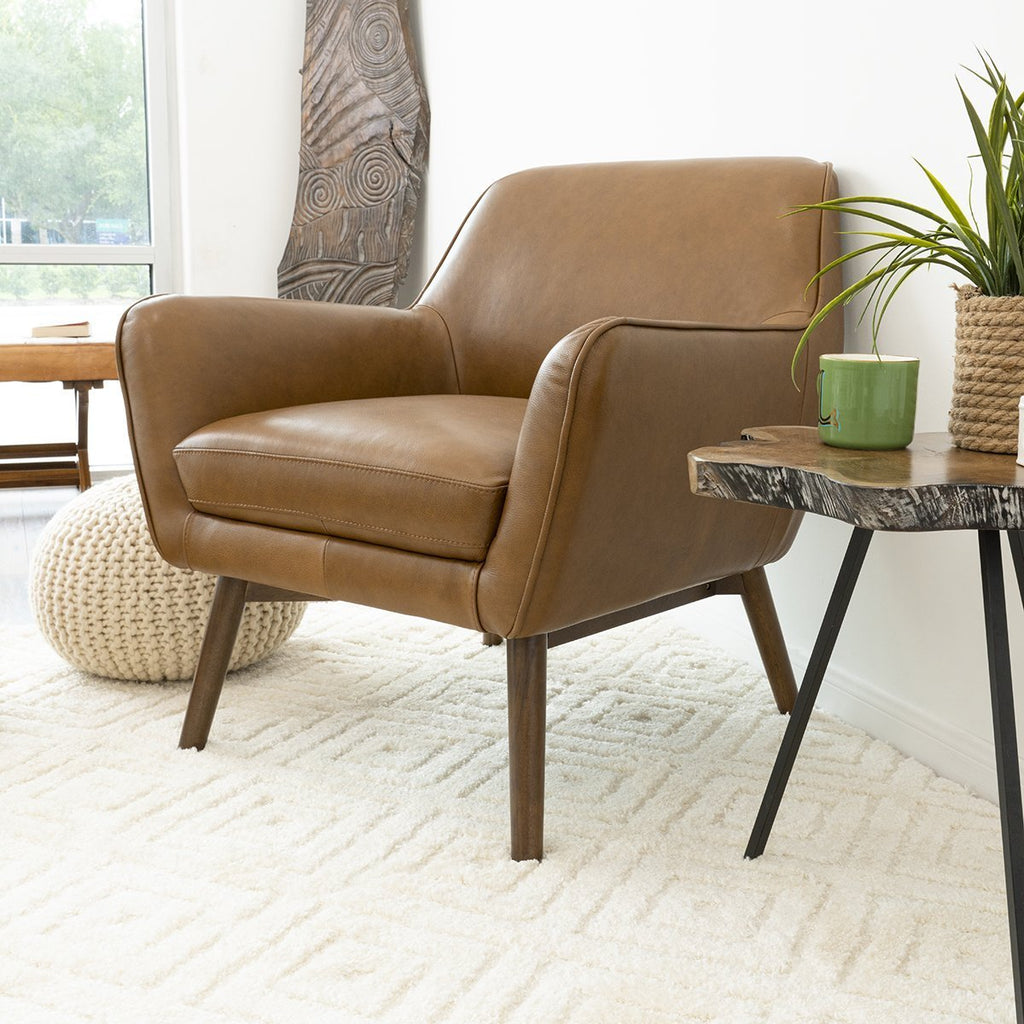 Penny Leather Lounge Chair (Tan) | Mid in Mod | Houston TX | Best Furniture stores in Houston