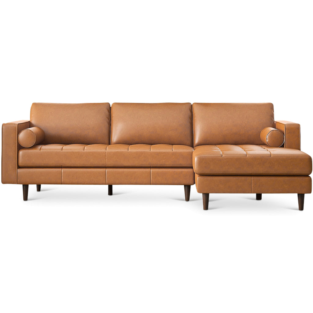 Daphne Leather Sectional Couch -Right Chaise | MidinMod | TX | Best Furniture stores in Houston