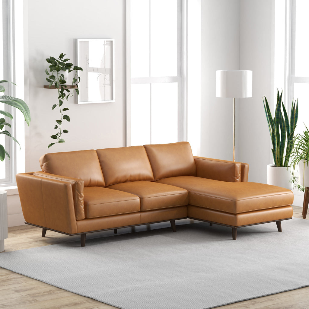 Ferre Leather Sectional Sofa - Right Chaise | MidinMod | Houston TX | Best Furniture stores in Houston