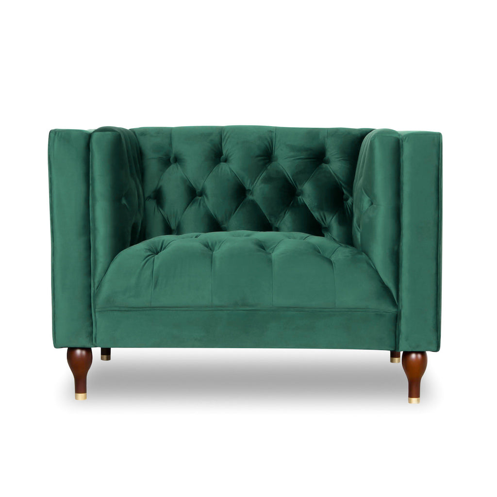 Houston Modern Lounge Chair - Green Velvet | MidinMod | Houston TX | Best Furniture stores in Houston