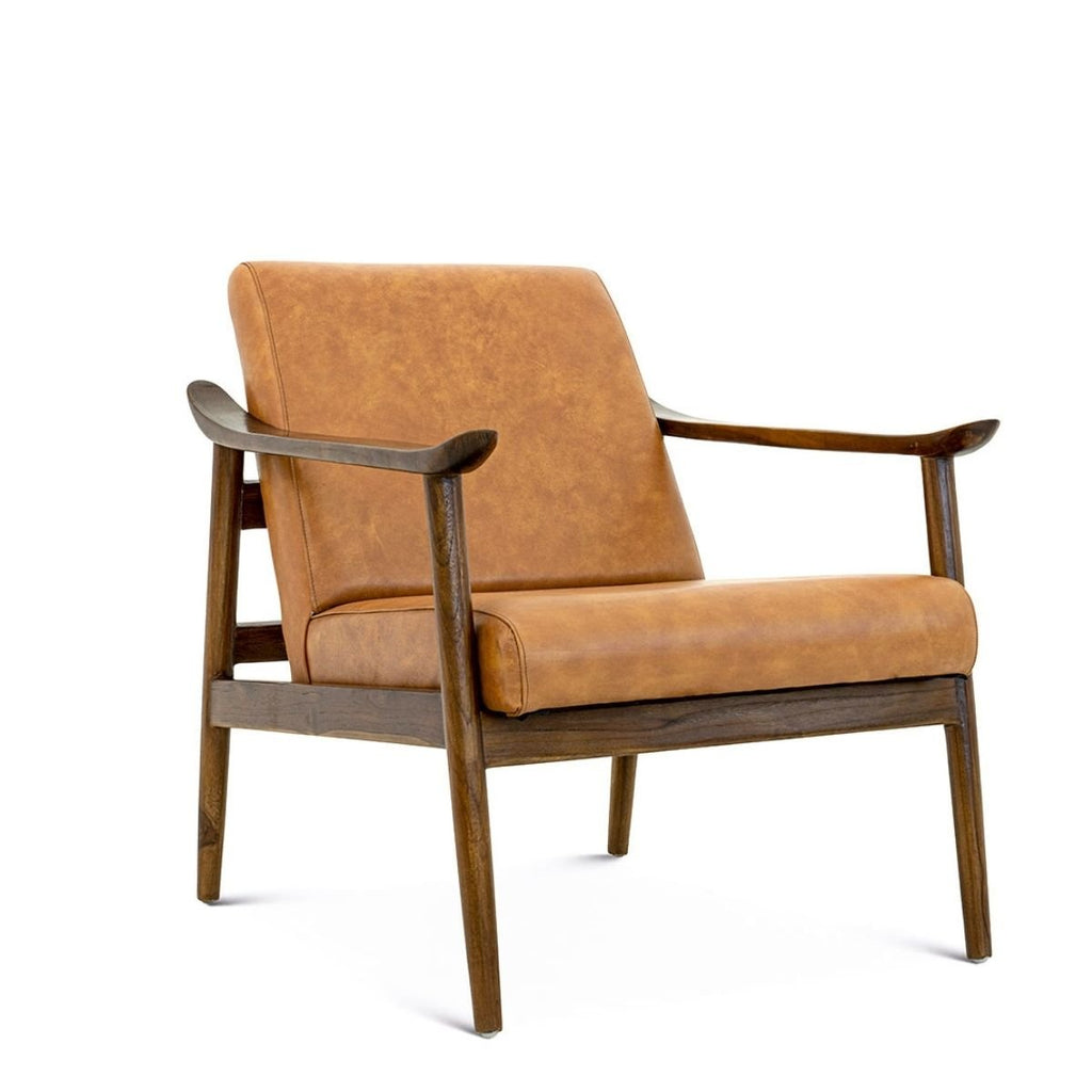 Mameda Leather Lounge Chair (Antique Tan) | Mid in Mod | Houston TX | Best Furniture stores in Houston