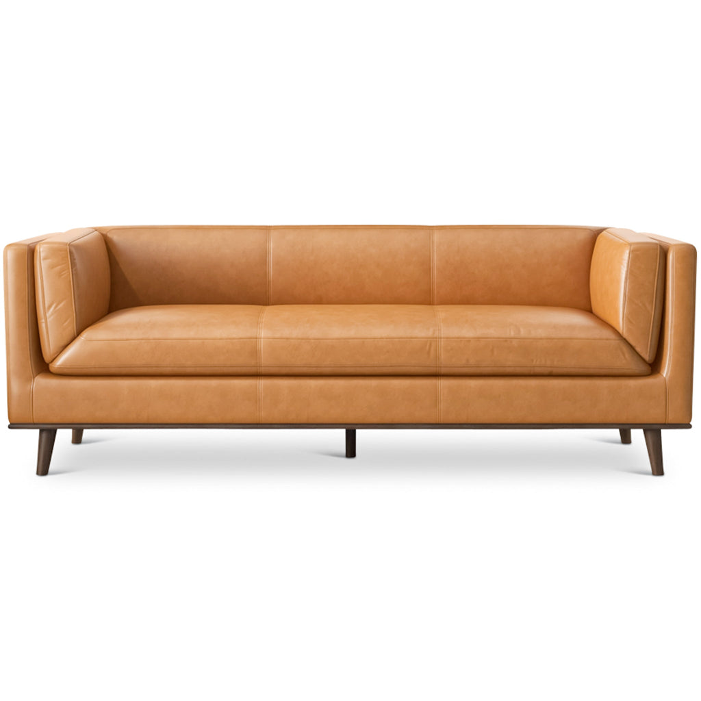 Brooklyn Tan Leather Sofa Couch | Mid in Mod | Houston TX | Best Furniture stores in Houston