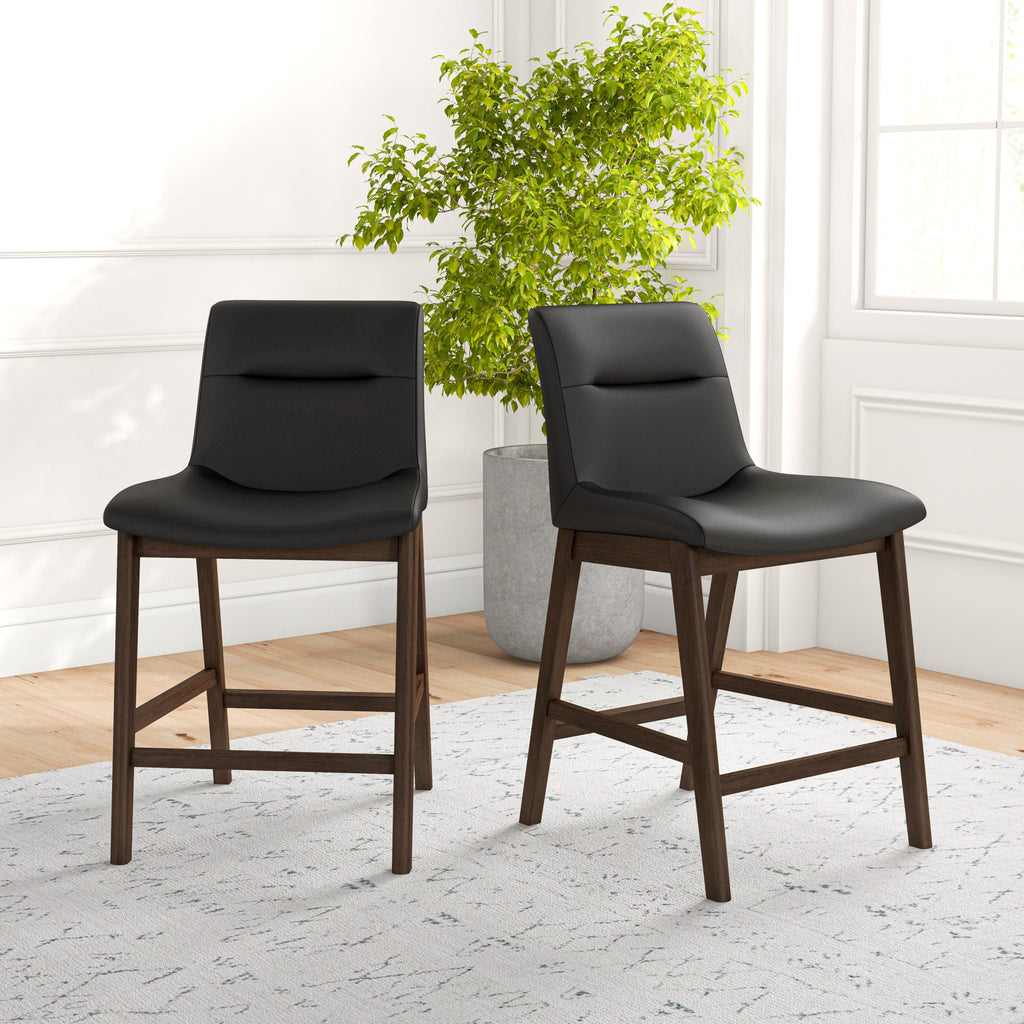 Danilo Counter Stool - Black Leather | MidinMod | Houston TX | Best Furniture stores in Houston