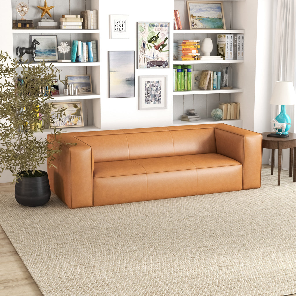 Emerson Leather Sofa - Tan | MidinMod | Houston TX | Best Furniture stores in Houston