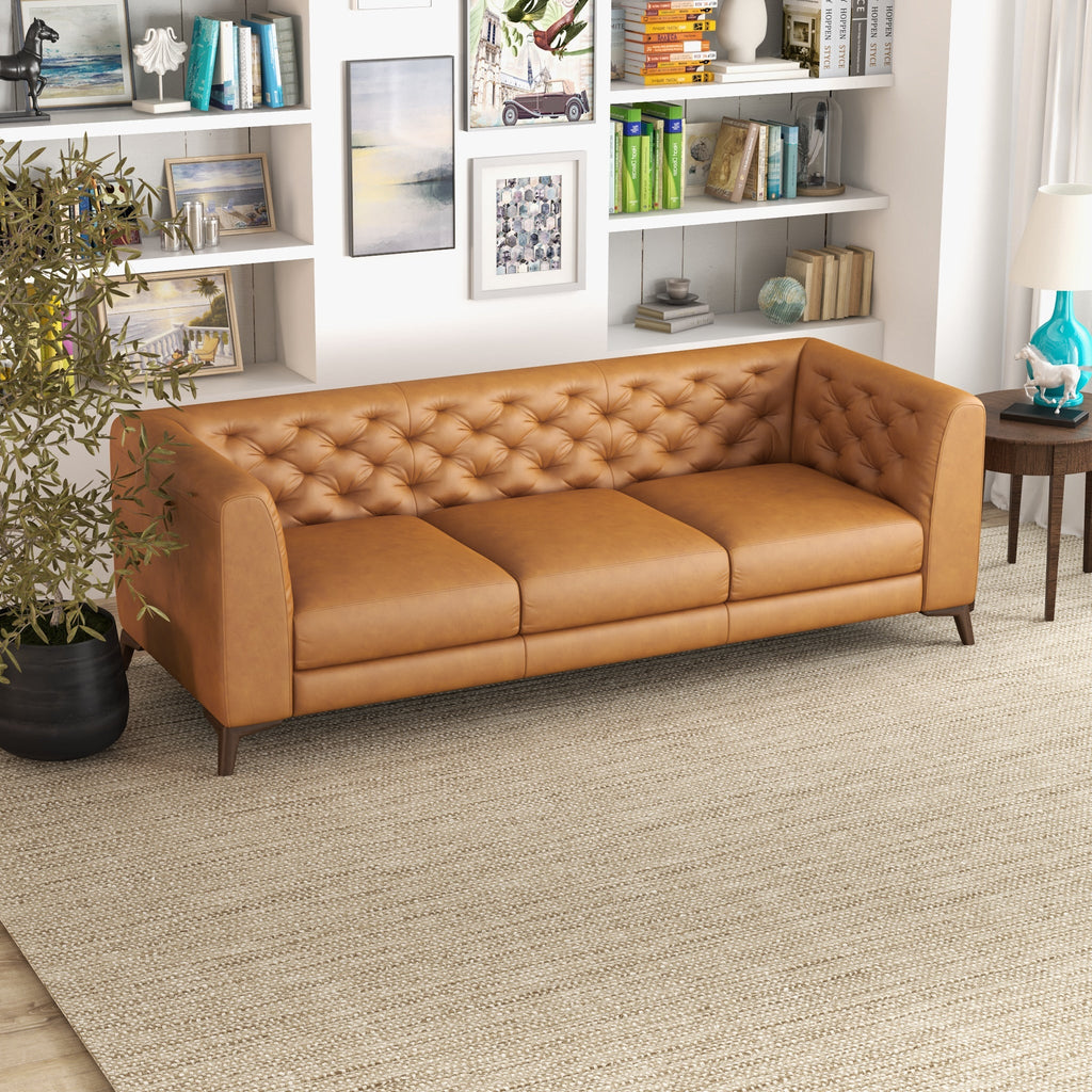 Tan Leather Sofa - Tan Leather | MidinMod | Houston TX | Best Furniture stores in Houston