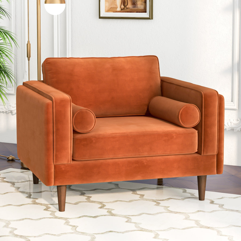 Fordham Lounge Chair - Burnt Orange Velvet | MidinMod | Houston TX | Best Furniture stores in Houston