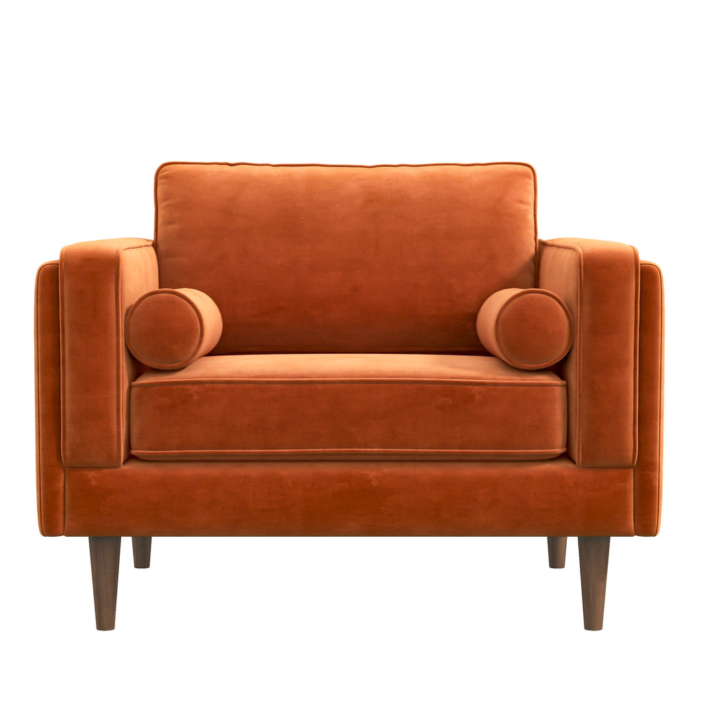 Fordham Lounge Chair - Burnt Orange Velvet | MidinMod | Houston TX | Best Furniture stores in Houston