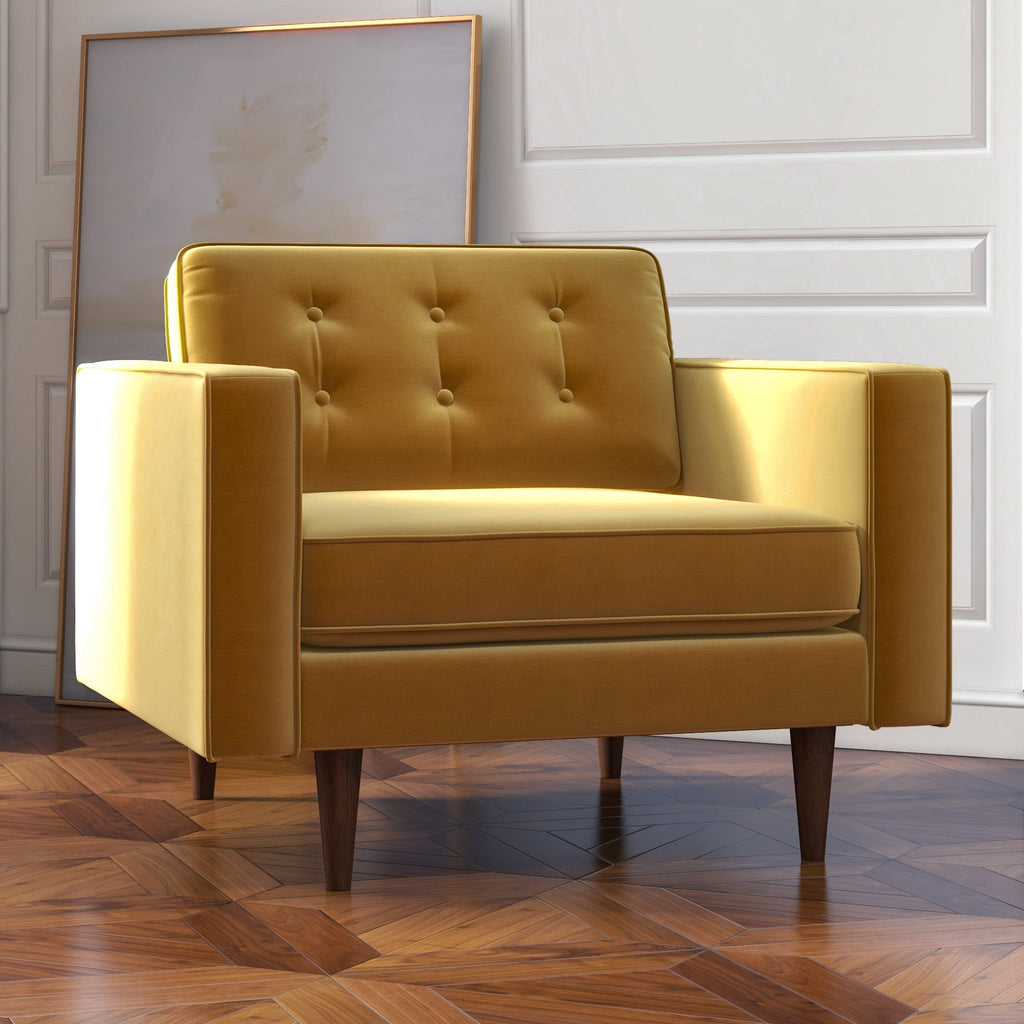 Kirby Lounge Chair - Gold Velvet | MidinMod | Houston TX | Best Furniture stores in Houston