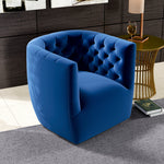 Lotte Swivel Chair (Blue Velvet) | MidinMod | Houston TX | Best Furniture stores in Houston