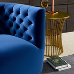 Lotte Swivel Chair (Blue Velvet) | MidinMod | Houston TX | Best Furniture stores in Houston