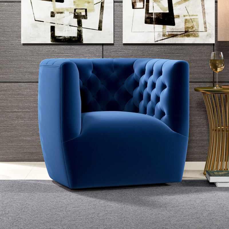 Lotte Swivel Chair (Blue Velvet) | MidinMod | Houston TX | Best Furniture stores in Houston