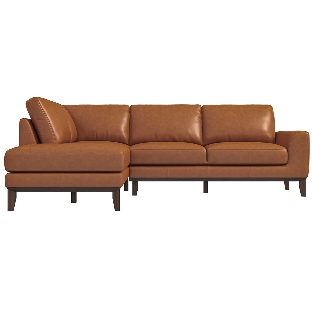 Mayfair Sectional Sofa - Tan Leather Left  Facing  | MidinMod | TX | Best Furniture stores in Houston